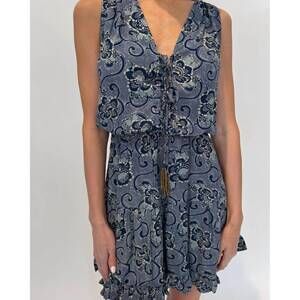 NEW SKEMO batik new celeste short dress in indigo